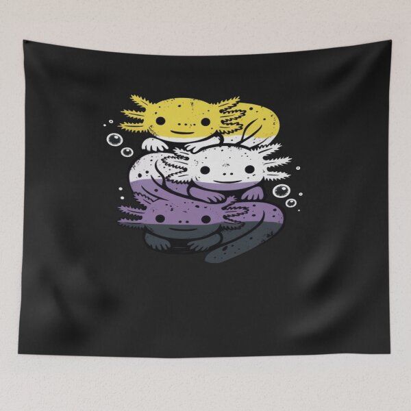 Item preview, Kawaii Axolotl Pile Nonbinary Flag LGBTQ designed and sold by JessicaWalshdf.