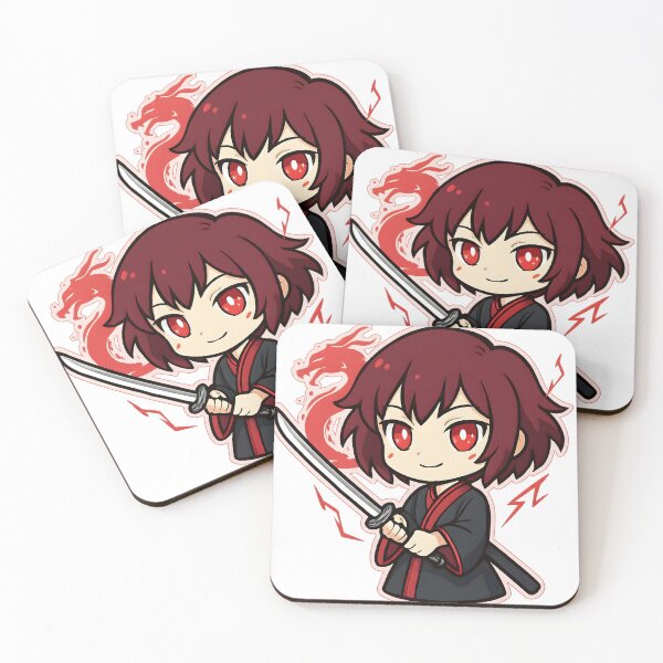 Item preview, Chibi Samurai Girl — Cute Anime Sticker designed and sold by AMPrintsArt.