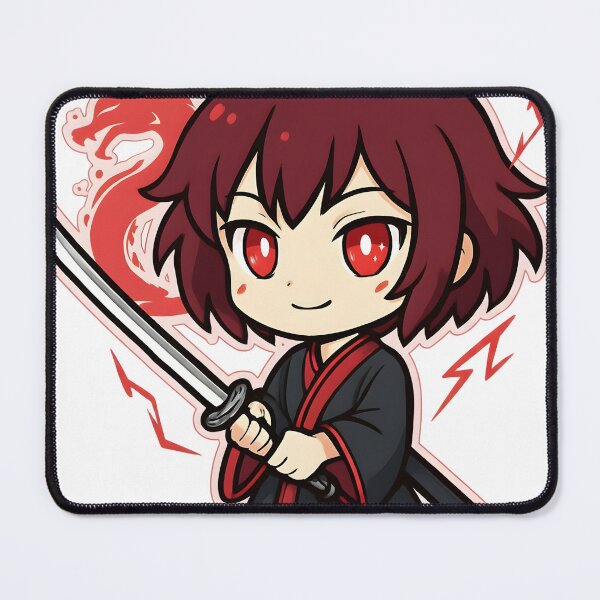 Item preview, Chibi Samurai Girl — Cute Anime Sticker designed and sold by AMPrintsArt.