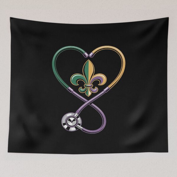 Item preview, Heart Stethoscope Mardi Gras Carnival Parade Nurse Nursing designed and sold by catsdothingz.