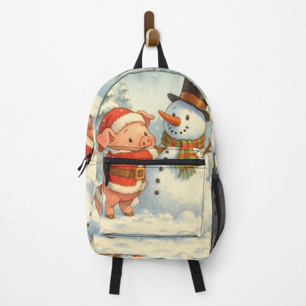 Item preview, Funny pig builds snowman, Merry Christmas designed and sold by Mauswohn.