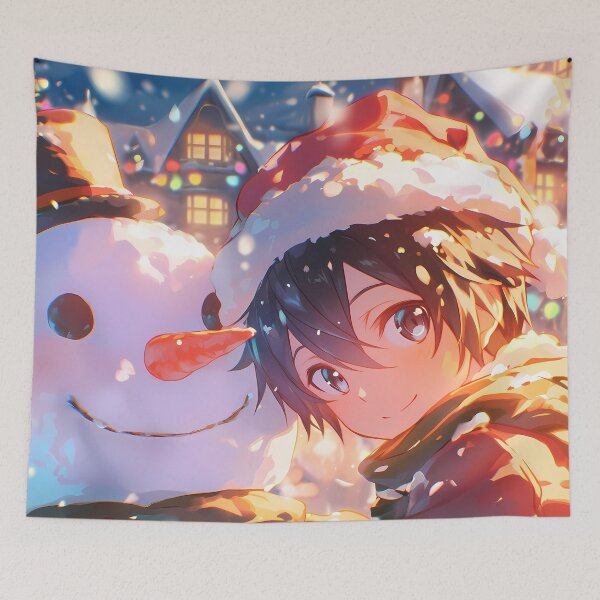 Item preview, Kirito Christmas Snow Man Winter Sword Art Online Anime Holiday Night Glow designed and sold by HumbertoValveno.