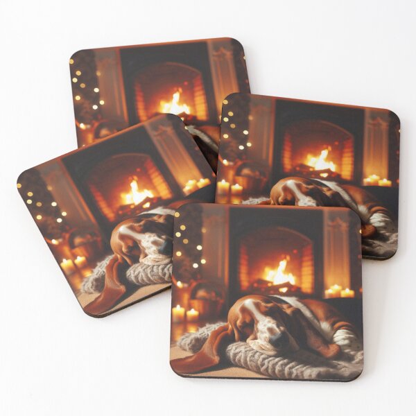 Item preview, Basset Hound Asleep by the Fireside designed and sold by Squidcart.