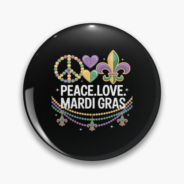 Item preview, Peace Love Mardi Gras Beads for women Carnival designed and sold by catsdothingz.