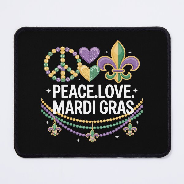 Item preview, Peace Love Mardi Gras Beads for women Carnival designed and sold by catsdothingz.