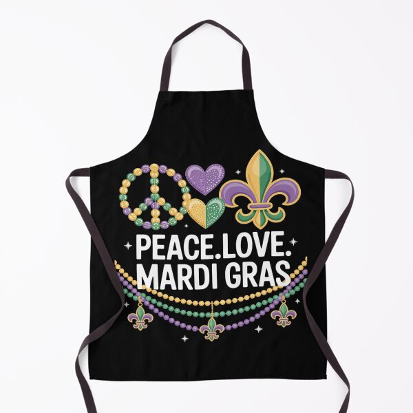 Item preview, Peace Love Mardi Gras Beads for women Carnival designed and sold by catsdothingz.