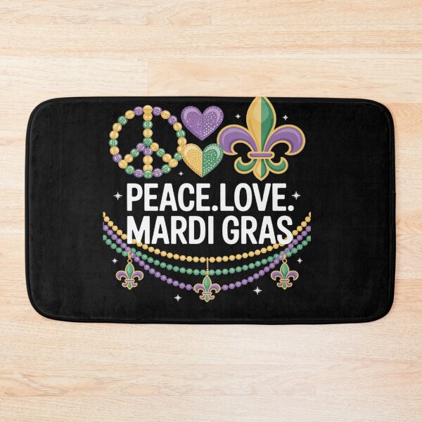 Item preview, Peace Love Mardi Gras Beads for women Carnival designed and sold by catsdothingz.