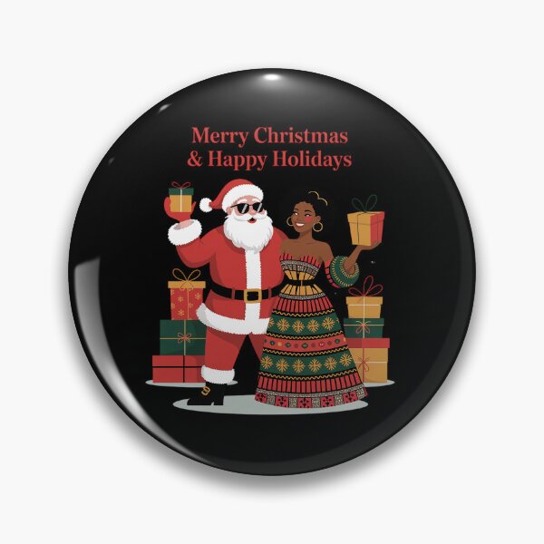 Item preview, Mr. & Mrs. Santa Claus in Kente Fabric African American Xmas designed and sold by VasilisLamArt.