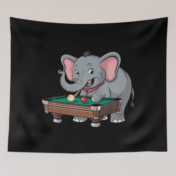 Item preview, Cute Elephant Playing Billiards Funny Humorous designed and sold by MelanieMiram1.