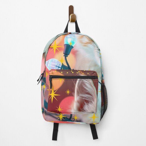 Item preview, Curious Kitten Tangled in Pastel Christmas Lights designed and sold by Digitalhub12.