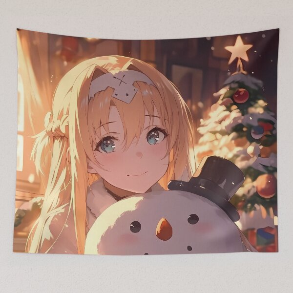 Item preview, Alice Zuberg Christmas Snow Man Sword Art Online Winter Holiday Fantasy Anime Girl designed and sold by HumbertoValveno.