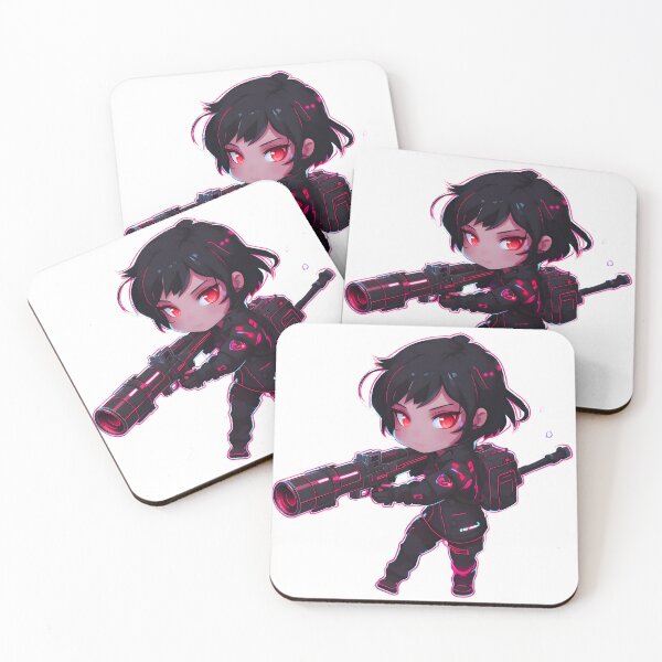 Item preview, Chibi Gunner Girl — Cute Cyber Anime Sticker designed and sold by AMPrintsArt.