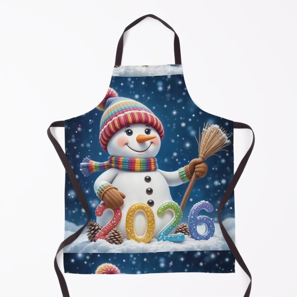 Item preview, Cheerful Snowman with Glittering 2026 Numbers – Festive Winter Night Illustration designed and sold by PixelVibe782.
