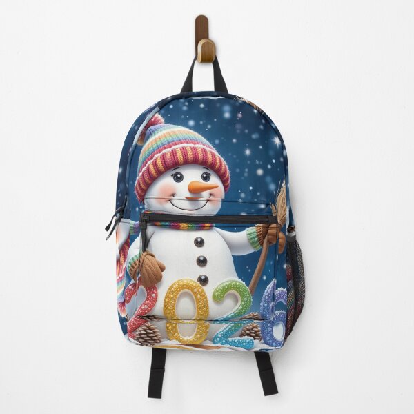 Item preview, Cheerful Snowman with Glittering 2026 Numbers – Festive Winter Night Illustration designed and sold by PixelVibe782.