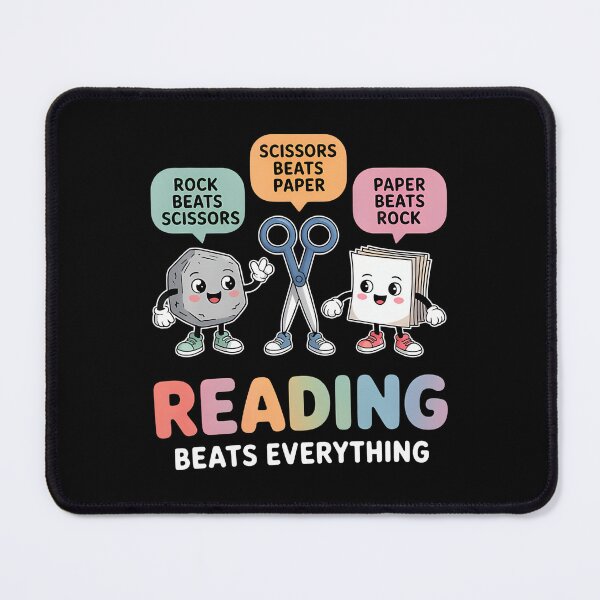 Item preview, Reading Beats Everything Teacher Rock Paper Scissors designed and sold by ToriKarla.