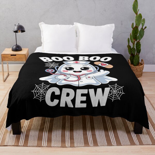 Item preview, Boo Boo Crew Nurse Ghost Halloween Scrub Top Nursing designed and sold by SnackPAC.