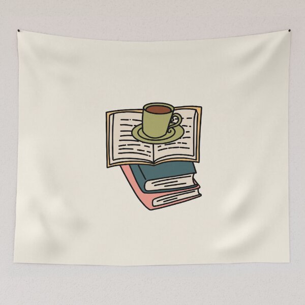 Item preview,  Books and Coffee Illustratio designed and sold by Shiningsticker8.