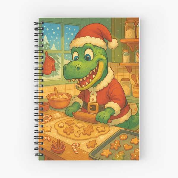Item preview, Funny dinosaur bakes Christmas cookies designed and sold by Mauswohn.