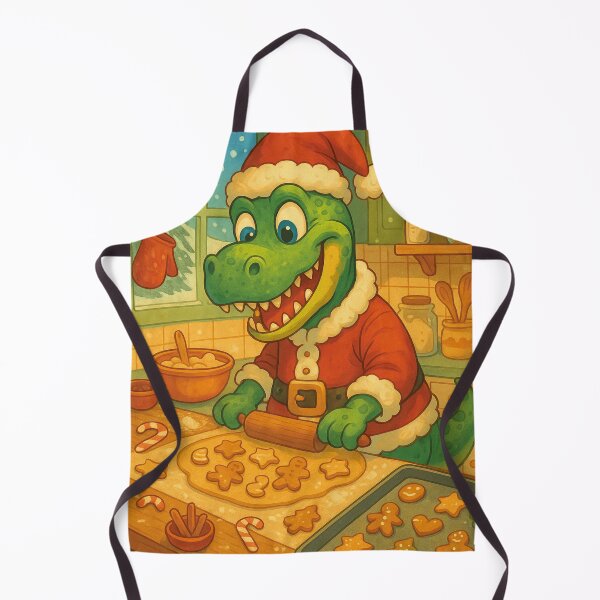 Item preview, Funny dinosaur bakes Christmas cookies designed and sold by Mauswohn.
