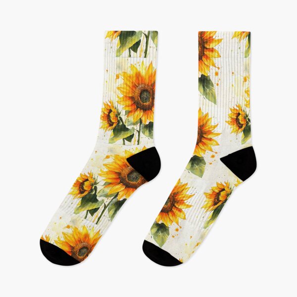 Artikelvorschau, Lebendige Sonnenblumen-Aquarellkunst – Goldgelbes Blumendesign entworfen und verkauft von Flowing Colurs.