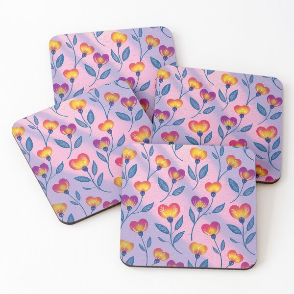Item preview, Metallic Heart Flower Repeating Pattern Throw & Pillow Set - Orange & Yellow designed and sold by ZyxDes.