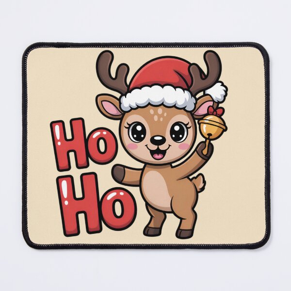 Item preview, Cute Christmas Reindeer – Ho Ho Ho Bell Chibi Art designed and sold by Nimkaew.