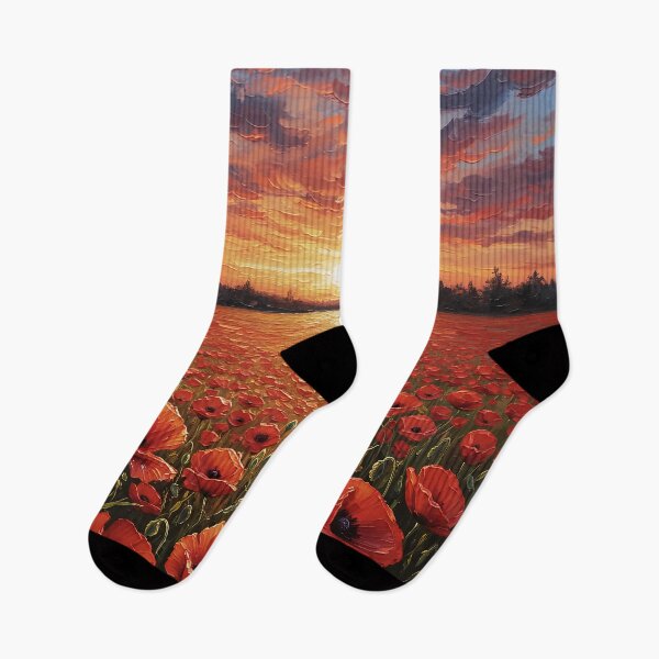 Item preview, Crimson Horizon – Sunset Over Poppy Field designed and sold by Sim shin.
