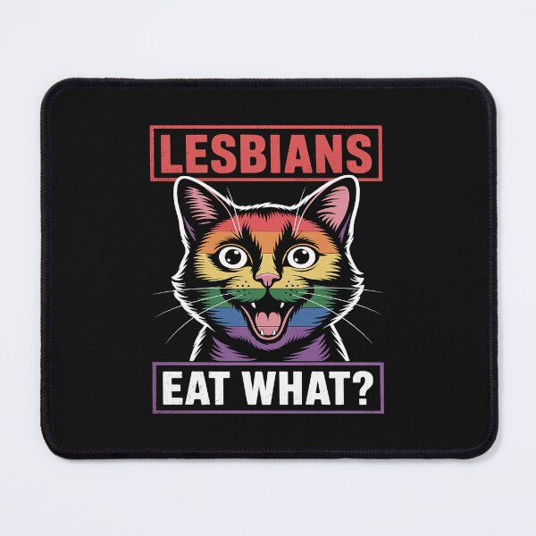 Item preview, Lesbians Eat What Cat Funny Humor Pun LGBTQ Pride Flag Women designed and sold by GaryBellcvbnb.
