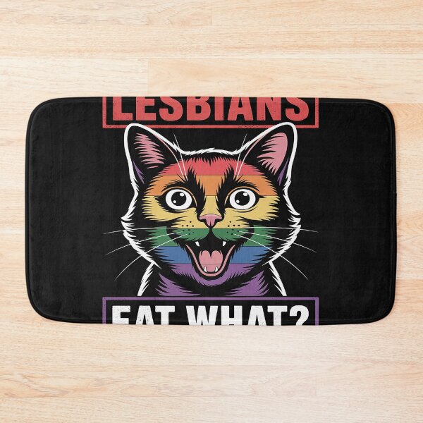 Item preview, Lesbians Eat What Cat Funny Humor Pun LGBTQ Pride Flag Women designed and sold by GaryBellcvbnb.