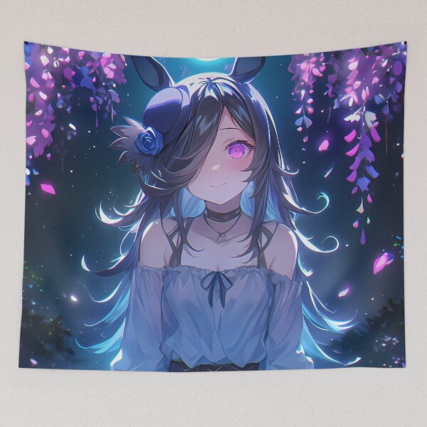 Item preview, Wisteria Moon Rice Shower Uma Musume Pretty Derby Anime Blossom Fantasy Scene designed and sold by HumbertoValveno.