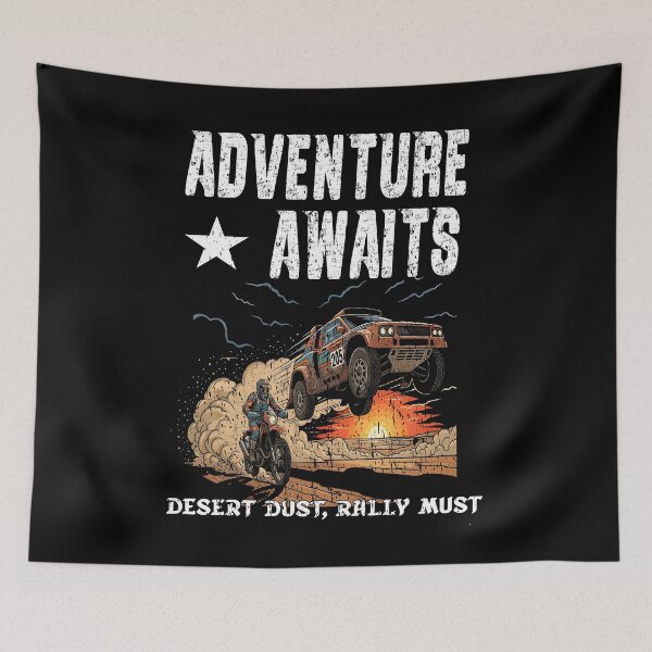 Item preview, ADVENTURE AWAITS DESERT DUST RALLY MUST motorsport rally driver co-driver rally team marathon rallies adventure rallies designed and sold by Jt41.