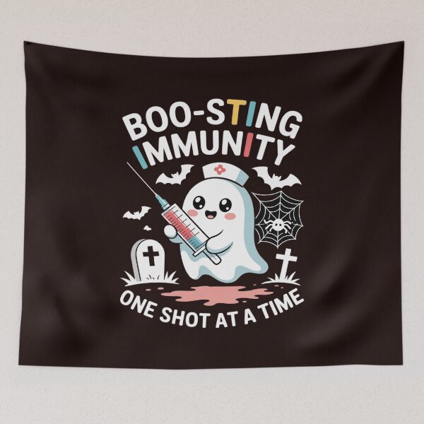 Item preview, Boo Sting Immunology On Shot at A Time Nurse Ghost Halloween designed and sold by SnackPAC.