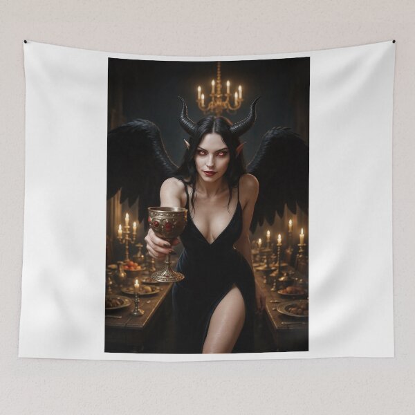 Item preview, Generous winged demoness offers dark goblet designed and sold by CathryneDelamort.