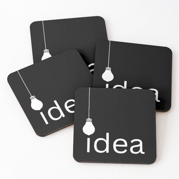 Item preview, Minimalist Idea Lightbulb - Simple Black and White Typography designed and sold by ConfuseLab Shop.