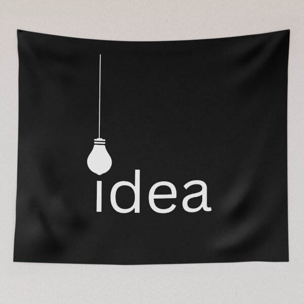 Item preview, Minimalist Idea Lightbulb - Simple Black and White Typography designed and sold by ConfuseLab Alt.