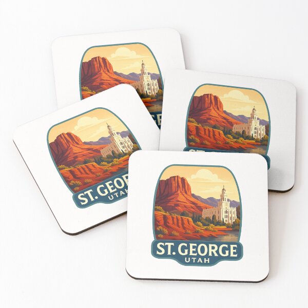 Item preview, St. George Temple with Red Cliffs, Utah designed and sold by Places On Earth.