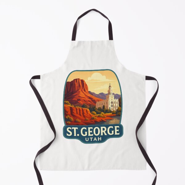 Item preview, St. George Temple with Red Cliffs, Utah designed and sold by Places On Earth.