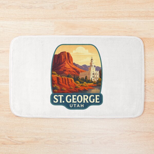 Item preview, St. George Temple with Red Cliffs, Utah designed and sold by Places On Earth.