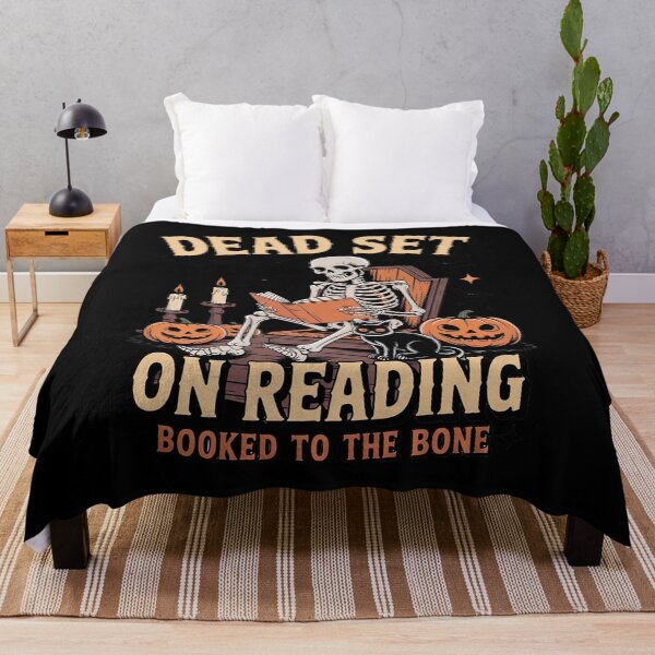 Item preview, Book Dead Set On Reading Skeleton Halloween Bookish designed and sold by SnackPAC.