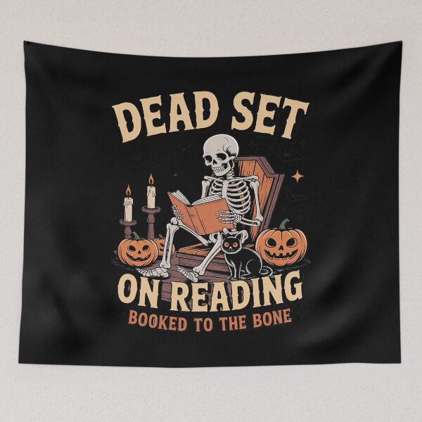Item preview, Book Dead Set On Reading Skeleton Halloween Bookish designed and sold by SnackPAC.