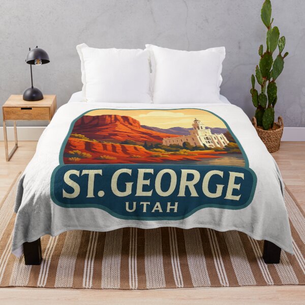 Item preview, St. George Temple with Red Cliffs, Utah designed and sold by Places On Earth.