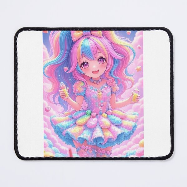Item preview, Rainbow Cotton Candy Chibi | Magical Sweets Anime Girl designed and sold by iloveanimechibi.