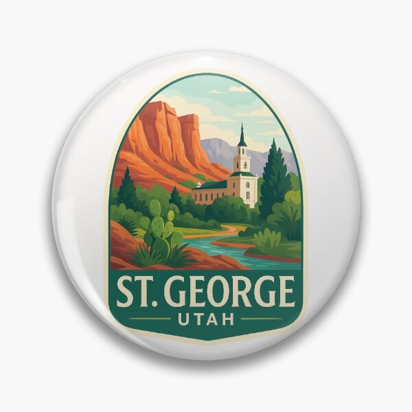 Item preview, St. George Temple and Cactus Landscape, Utah designed and sold by Places On Earth.