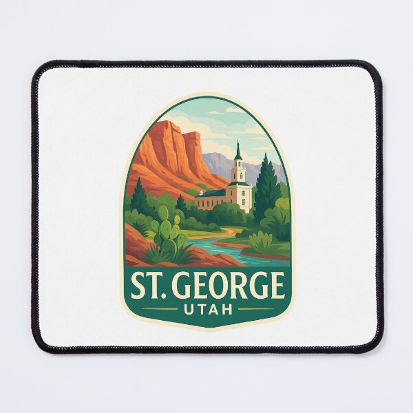 Item preview, St. George Temple and Cactus Landscape, Utah designed and sold by Places On Earth.