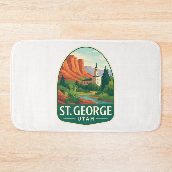 Item preview, St. George Temple and Cactus Landscape, Utah designed and sold by Places On Earth.