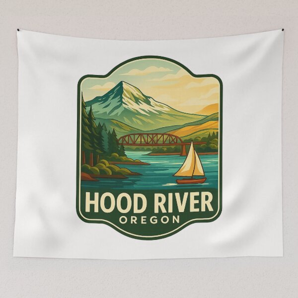 Item preview, Hood River Bridge and Mt. Hood, Oregon designed and sold by Places On Earth.