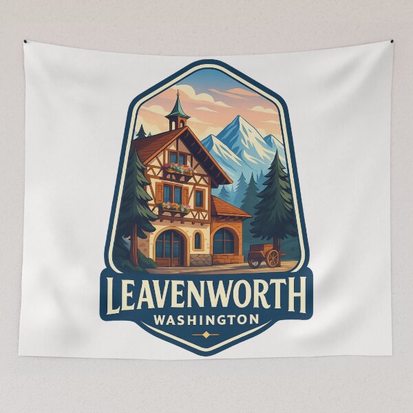 Item preview, Leavenworth Alpine House and Mountains, Washington designed and sold by Places On Earth.