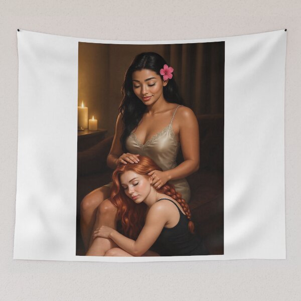 Item preview, Shanti x Rowan pink plumeria generous head massage designed and sold by CathryneDelamort.