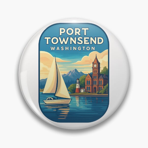 Item preview, Sailing in Port Townsend, Washington with Lighthouse and Courthouse designed and sold by Places On Earth.