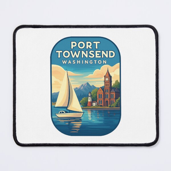 Item preview, Sailing in Port Townsend, Washington with Lighthouse and Courthouse designed and sold by Places On Earth.